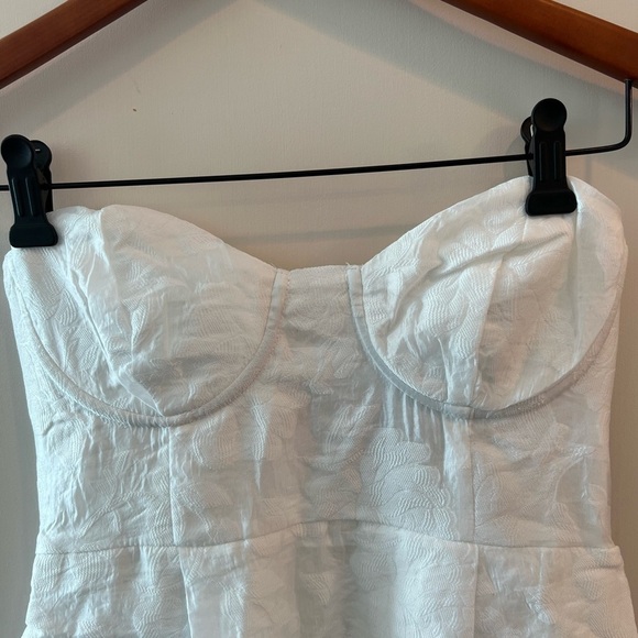 Lulus From this Day White Floral Jacquard Strapless Midi Dress NWT - Picture 6 of 16